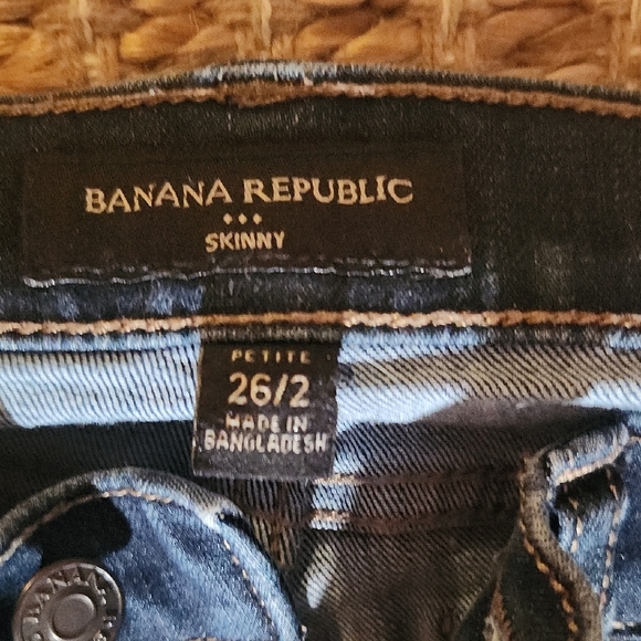 Banana Republic Blue Skinny Jeans with Authentic Fading - Picture 2 of 3